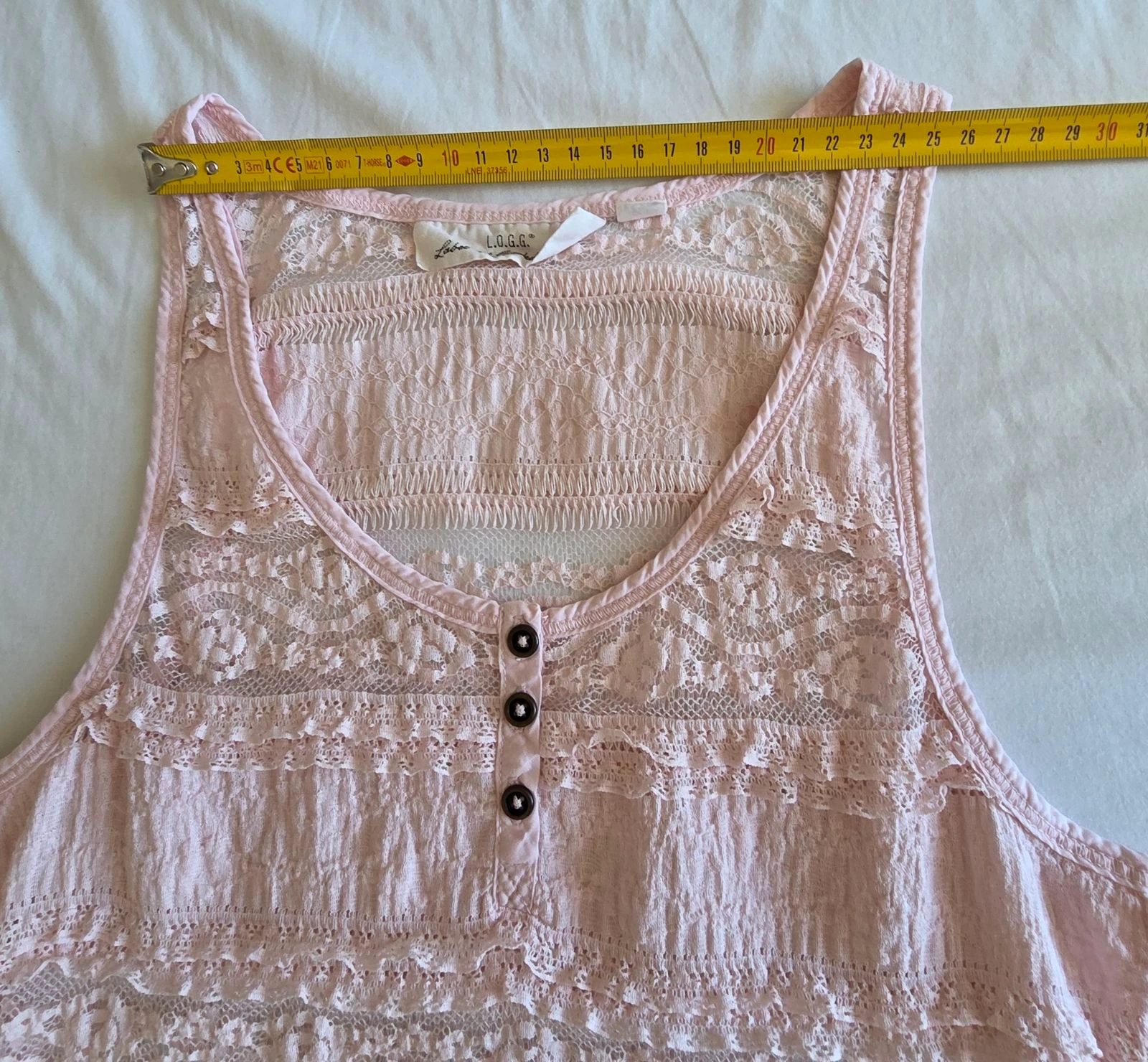 Débardeur rosa pálido H&M S 36 top de encaje con botones – photo 9